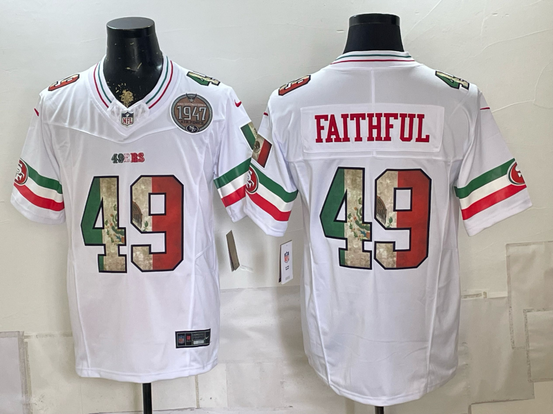 Men 2026 Nike San Francisco 49ers #49 Faithful white NFL Jersey 0826002